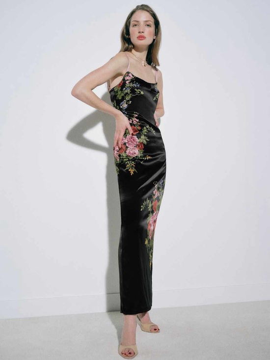 Reformation Dresses & Skirts - Reformation Caitlin Silk Dress Multi - Size 4